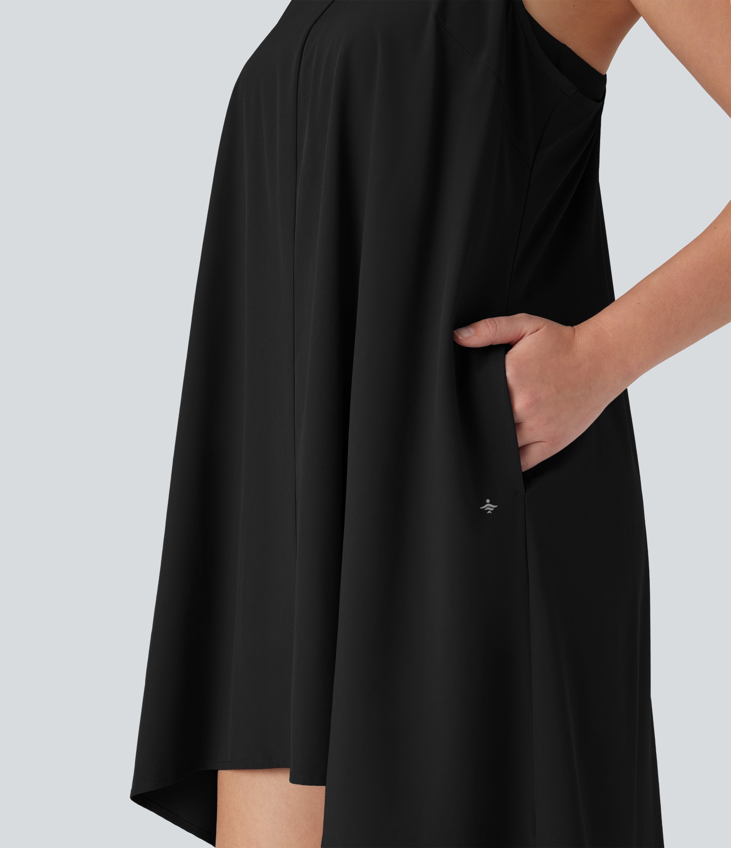 BreezefulTM RacerPocket High Low Flowy Mini Quick Dry Casual Dress-D/DD/DDD/F Cups