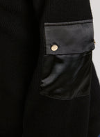 Buttoned Mock Neck Sweater