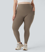 Plus Size UltraSculptTM SoCinched High Waisted Butt Lifting Tummy Control Shaping Training Leggings with Pockets