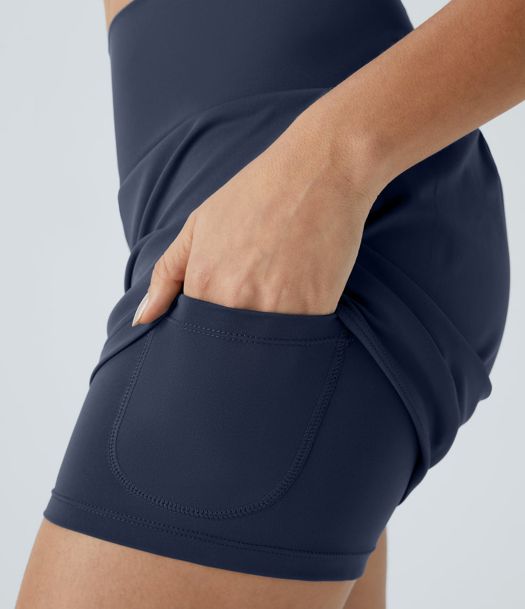 2026🔥UK Super High Waisted Back Pocket & Side Hidden Pocket 2-in-1 Yoga Shorts