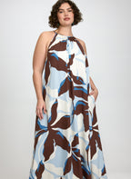 Leaf Print Maxi Dress