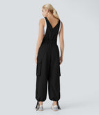 Drawstring  Relax Casual Cargo Overall with Pockets