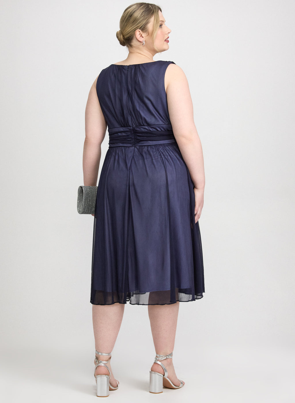Mesh Fit and Flare Dress