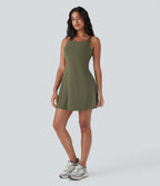 SoftlyZeroTM Plush Double Straps 2-Piece Pockets Slip Dance Active Dress D/DD/DDD/F Cups