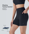 UltraSculptTM SoCinched High Waisted Tummy Control Contrast Lace Training Biker Shorts 5'' with Pockets