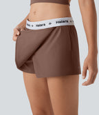 Water Repellent Mid Rise Foldover Twill Mini Tennis Skort with Pockets