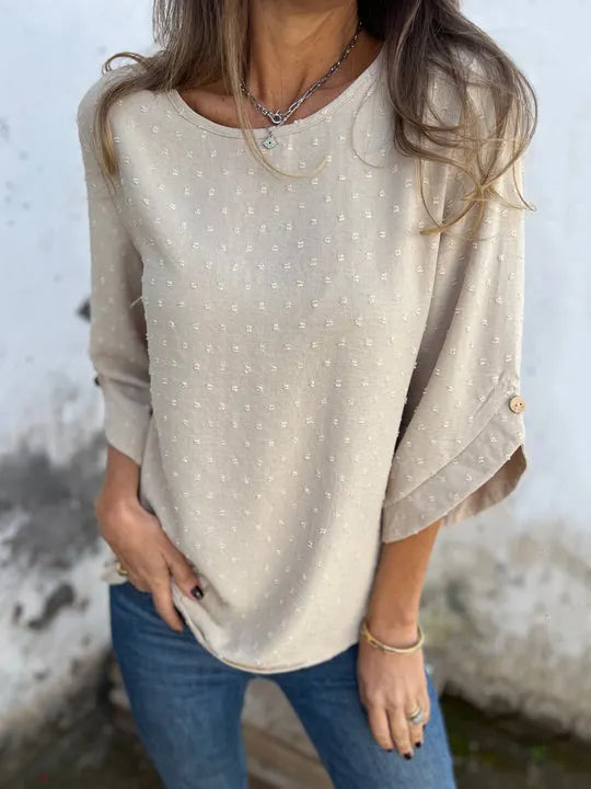 CLEARANCE SALE🔥 Round Neck Embroidered Large Cuffs Casual Shirt