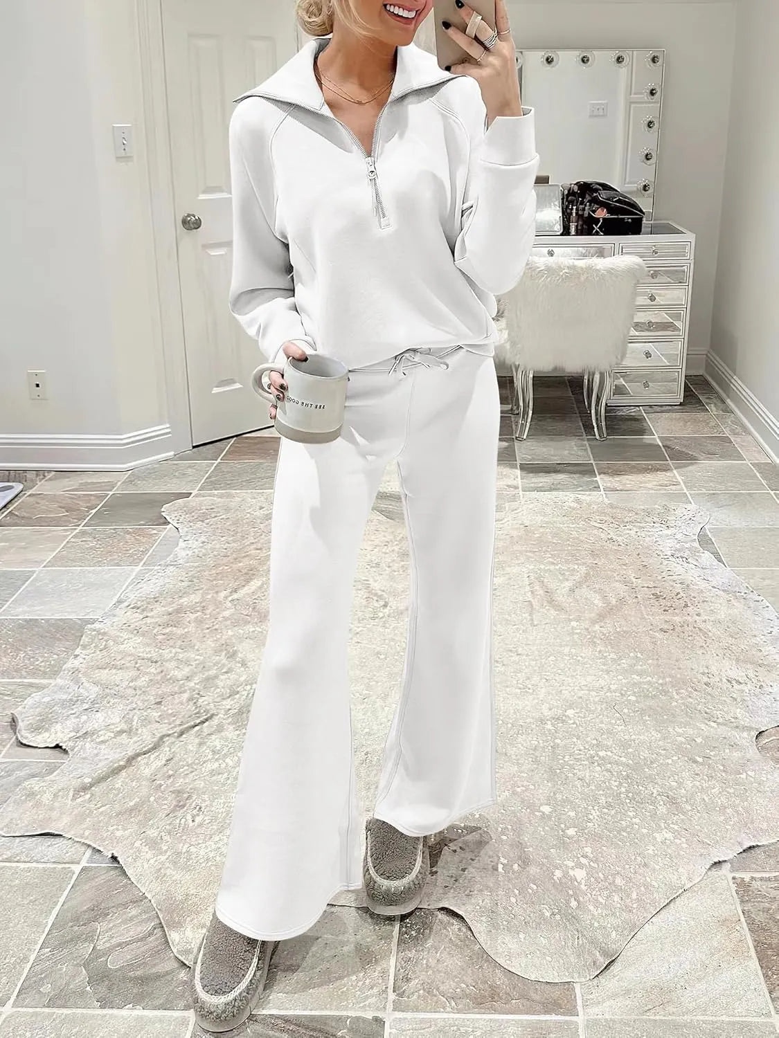 2024 Fall Trendy Outfits Oversized Two Piece Sweatsuit