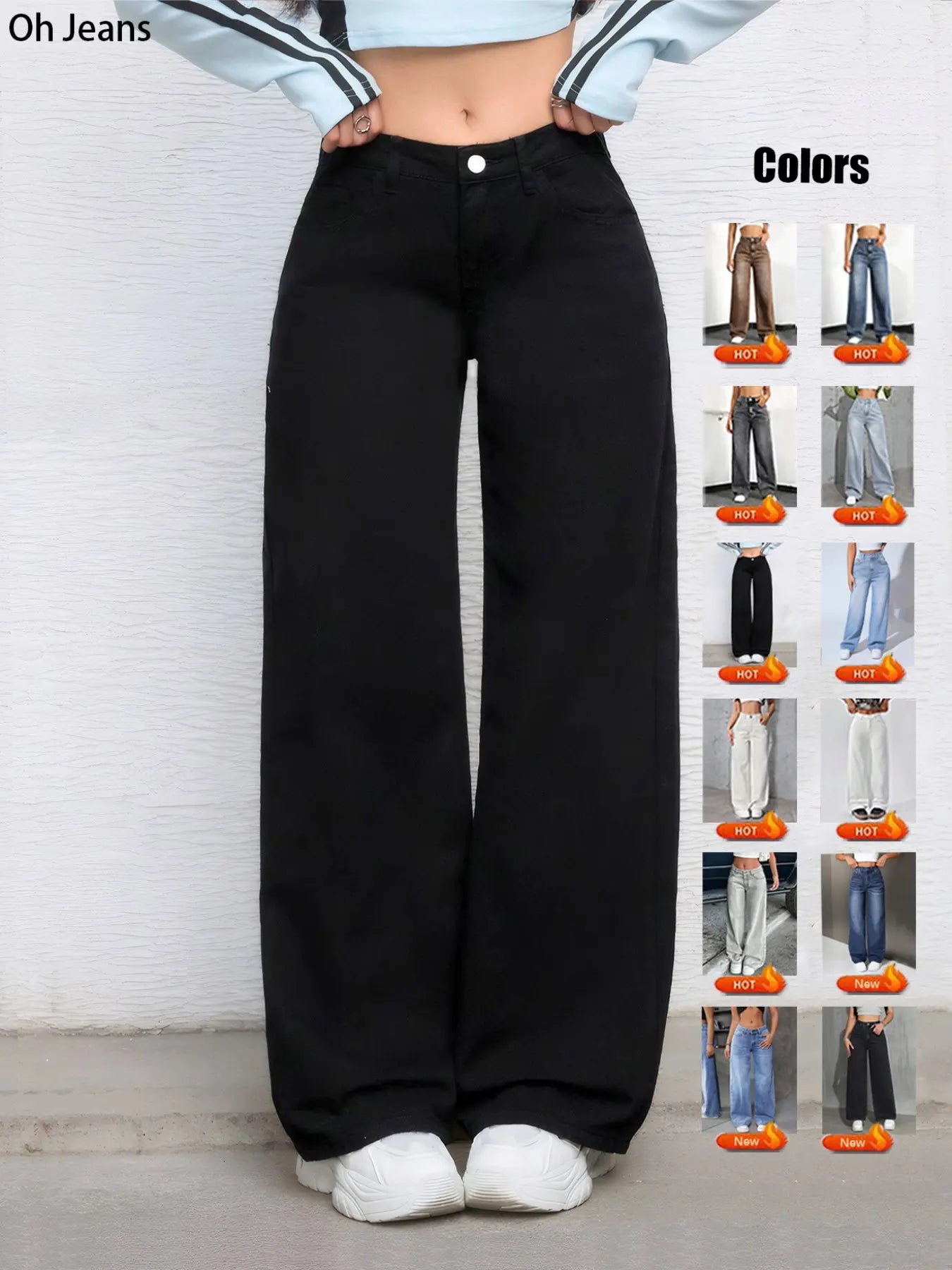 Women's Elastic Waist Denim Jeans with Pockets and Buttons, Casual Basic Fashion Comfortable Trousers for All Seasons, Perfect for Any Occasionstacked pants