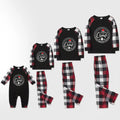 Christmas Family Matching Pajamas-Red and Gray Plaid Pjs set with “Christmas Crew” and Santa Hat Pattern Print