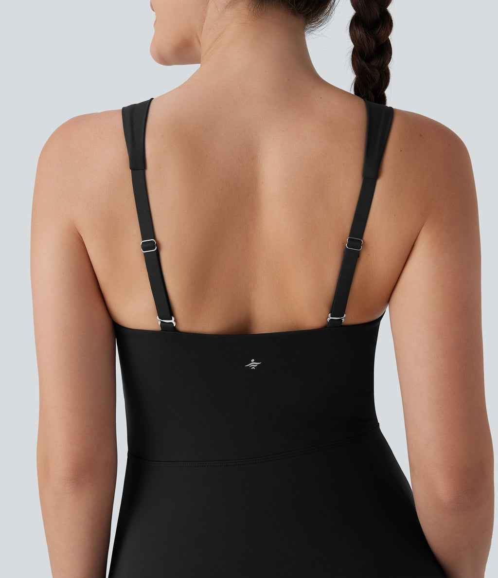 SoftlyZeroTM QuickDry Zip Corset 2-in-1 Mini Dance Active Dress with Pockets-Easy Peezy Edition