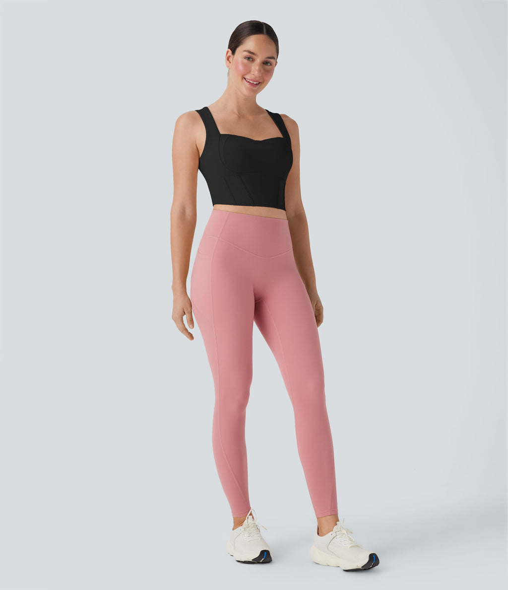 Sweetheart Neck Cropped Yoga Sports Top