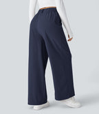 FlexTM High Waisted Side Pocket Wide Leg Waffle Work Pants
