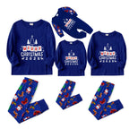Christmas Family Matching Pajamas-Cozy Blue Pjs Set with "Merry Christmas 2025" Print