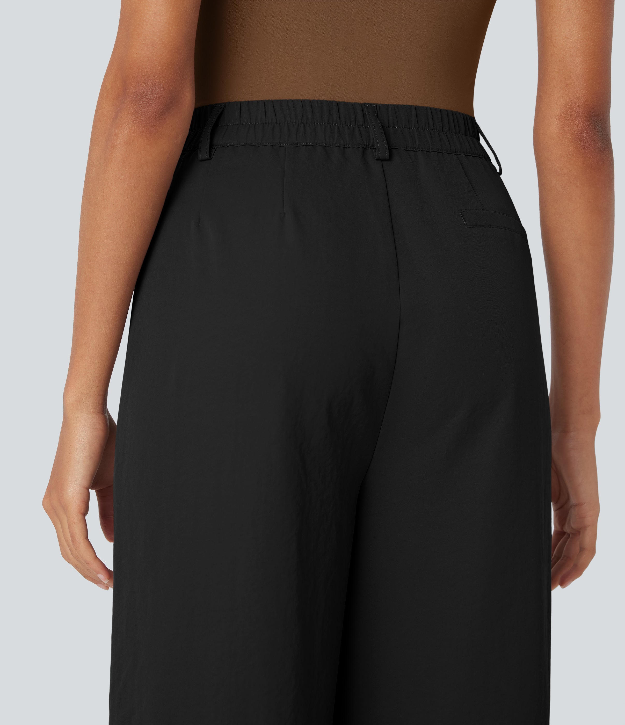 High Waisted Wide Leg Casual Cargo Pants with Pockets