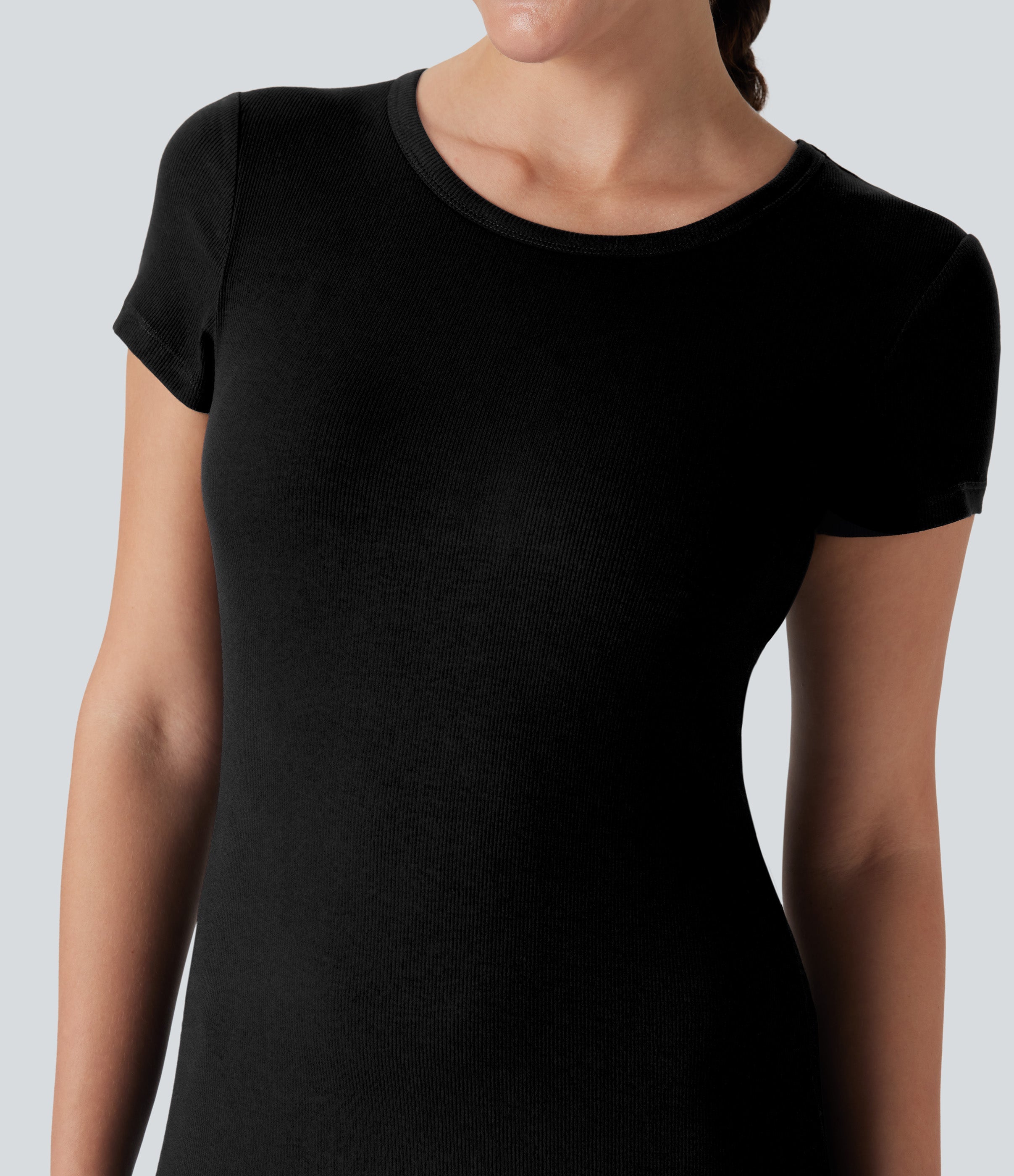 Ribbed Built-in Bra Bodycon Mini Yoga Active Dress