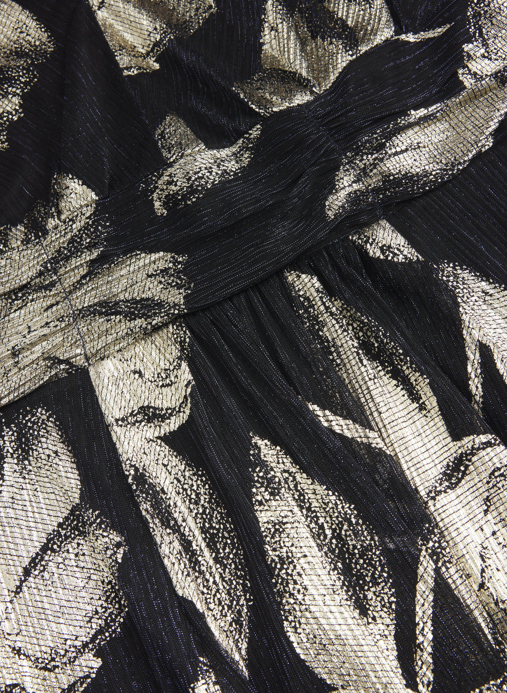 Metallic Pleated Dress