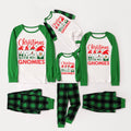 Green Raglan Top Green Plaid Christmas Pajamas Set With Cute Gnomes and  “Christmas WITH MY GNOMIES” Print