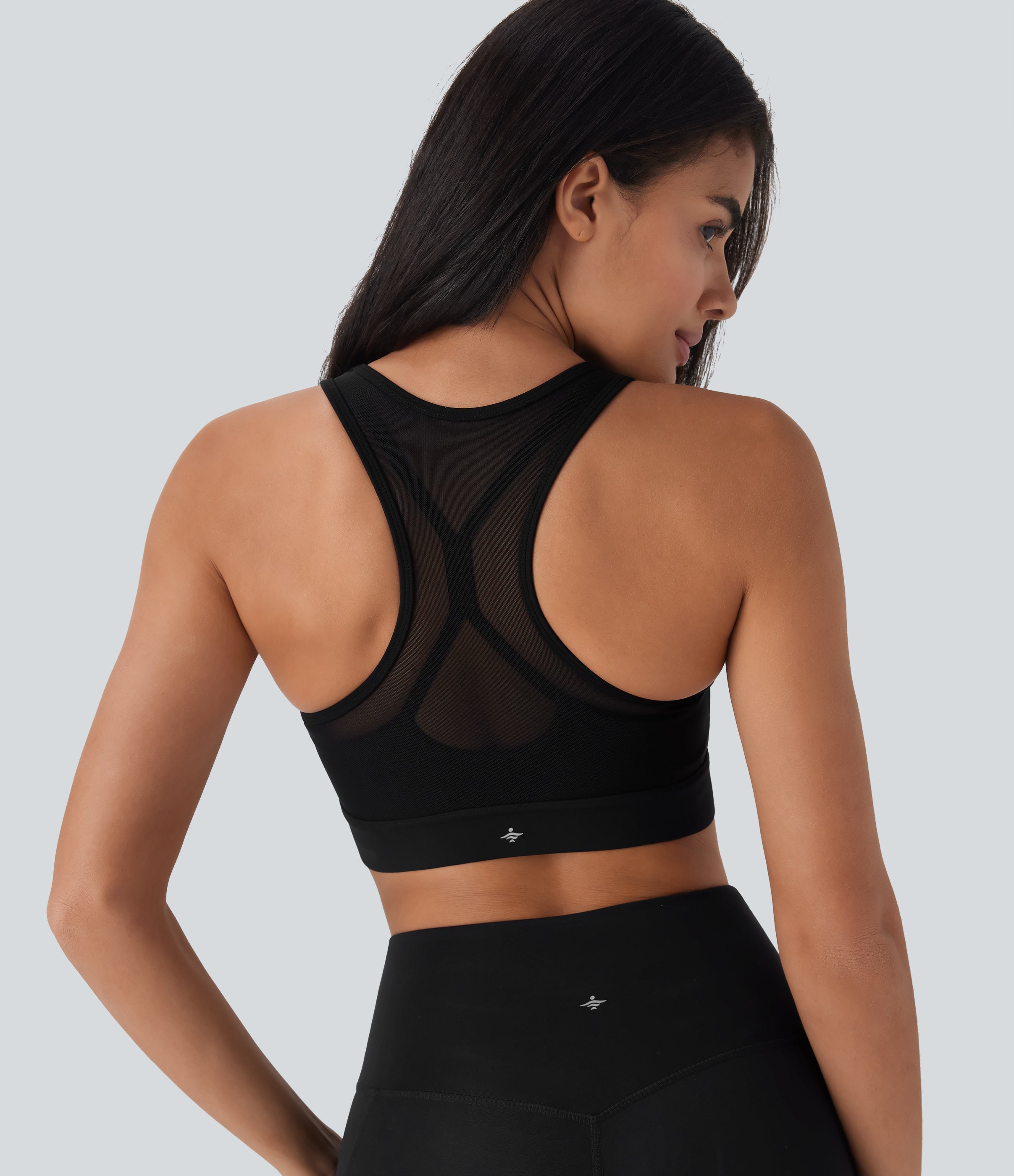 SpeedWaveTM Medium Support Racerback Contrast Mesh Quick Dry Training Sports Bra
