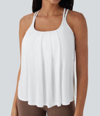 Double Straps Pleated Quick Dry Yoga Cami Top-D/DD/DDD/F Cups
