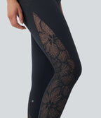 UltraSculptTM SoCinched High Waisted Tummy Control Contrast Lace Shaping Training Leggings with Pockets