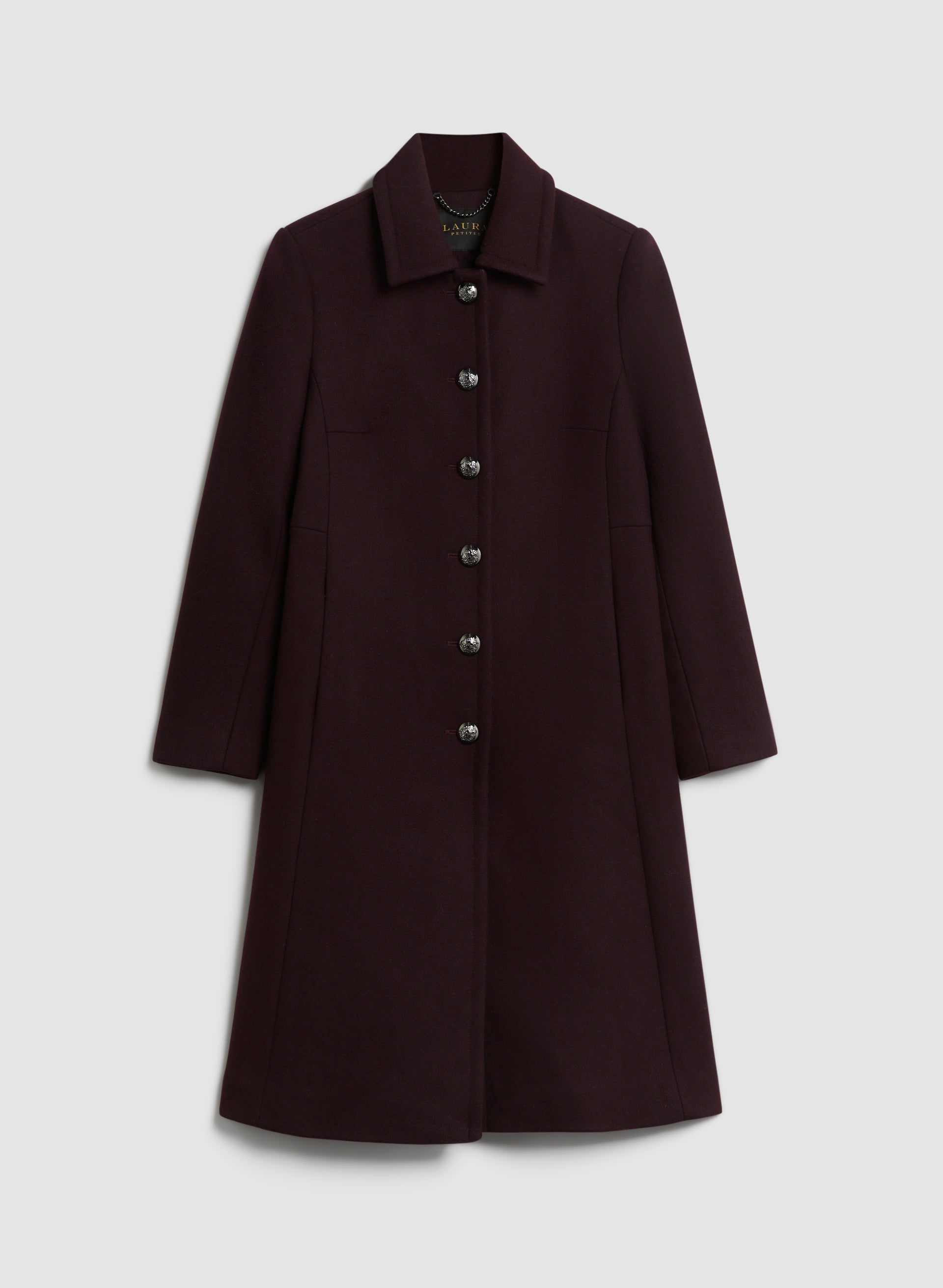 Button-Down Wool Blend Coat