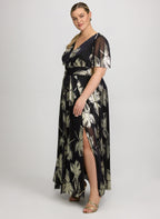 Metallic Pleated Dress