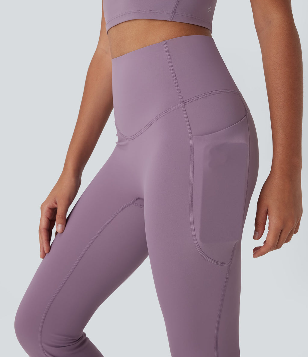 UltraSculptTM Cool Quick Dry SoCinched High Waisted Tummy Control Yoga Bootcut Leggings-UPF 50+ with Pockets