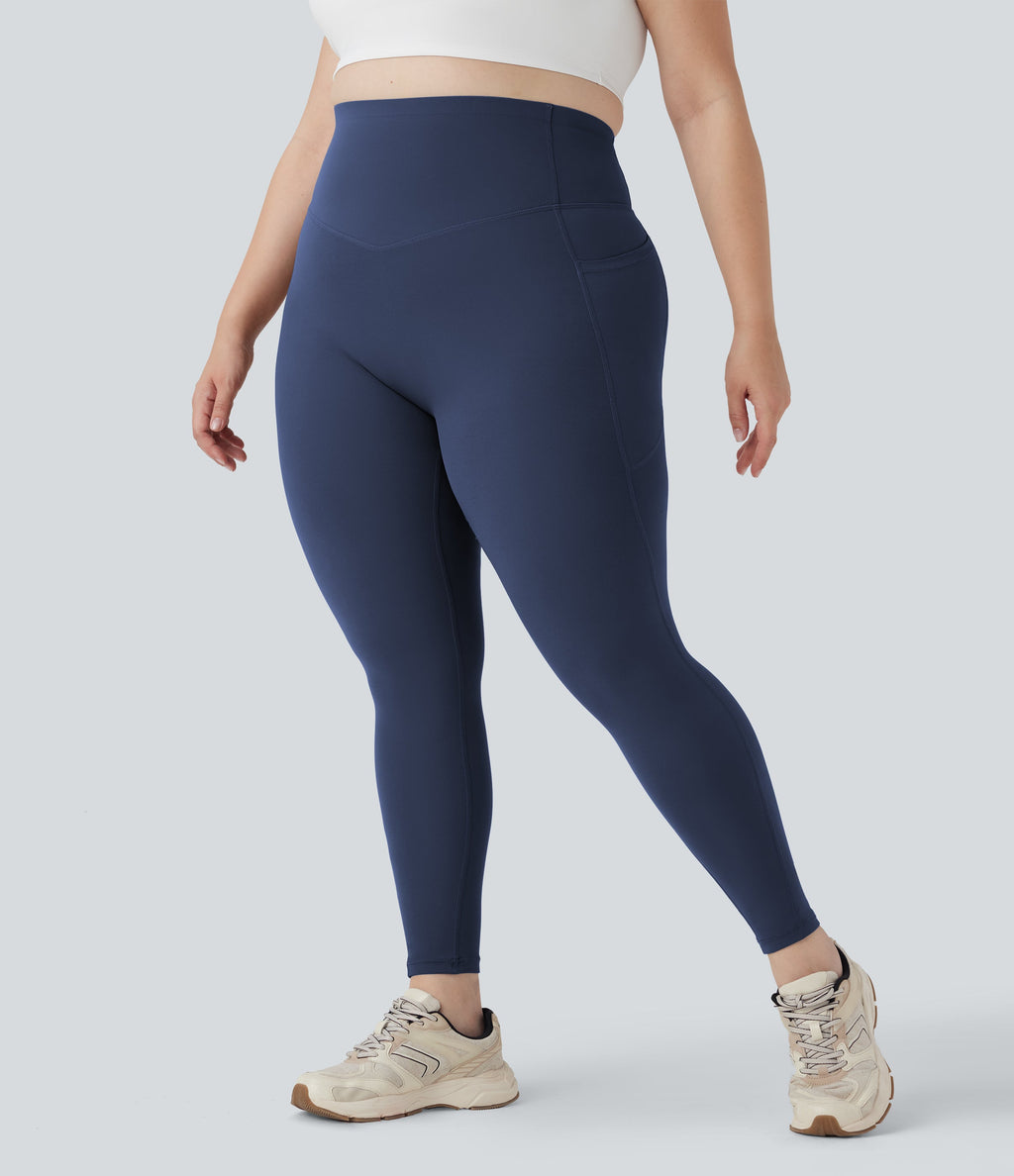 Plus Size UltraSculptTM SoCinched High Waisted Butt Lifting Tummy Control Shaping Training Leggings with Pockets