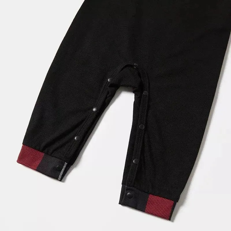 Christmas Family Matching Pajamas-Red and Gray Plaid Pjs set with "Family Christmas 2025" and Santa Pattern Colorful Print