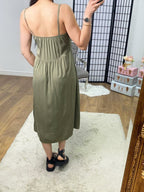 Alaya Button Front Midi Dress