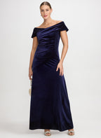 Off-The-Shoulder Velvet Dress
