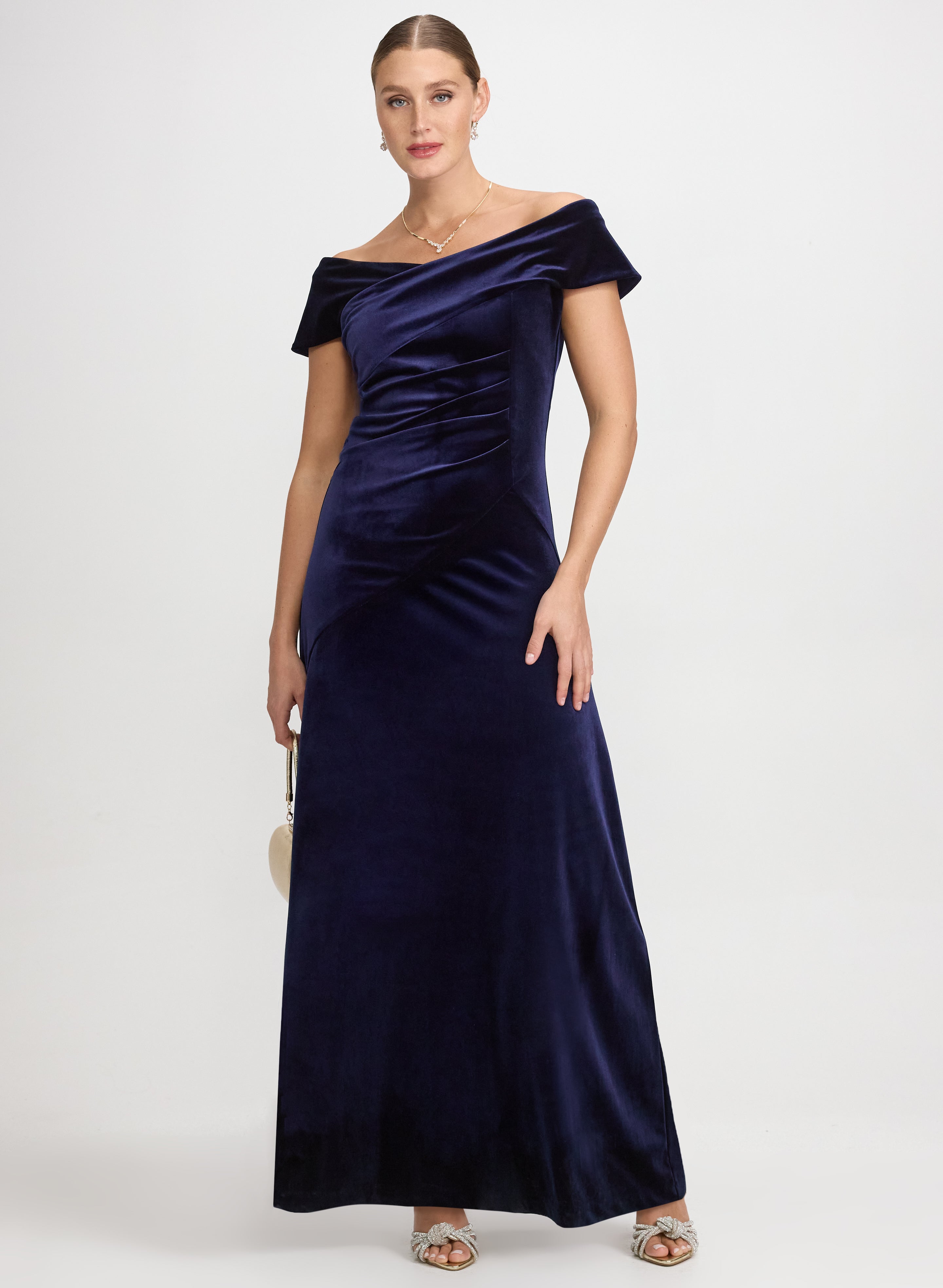 Off-The-Shoulder Velvet Dress