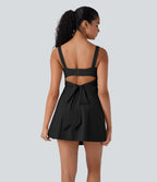 BreezefulTM Push-Up Molded Cups Backless Adjustable Buckle Tie Back Quick Dry Tennis Dress-Easy Peezy