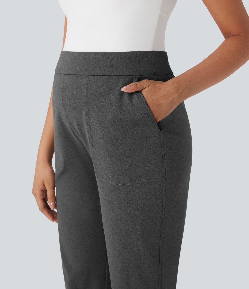 Mid Rise Quick Dry Yoga Maternity Joggers with Pockets