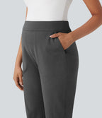 Mid Rise Quick Dry Yoga Maternity Joggers with Pockets