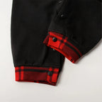 "We are Family 2025 Christmas Make Memories Together" Slogan Print Black & Red Plaid Family Matching Black Pajamas