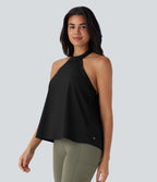SoftlyZeroTM Airy Halter Draped Cool Touch Yoga Top-UPF50+