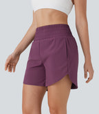 BreezefulTM High Waisted Pockets 2-in-1 Curved Hem Quick Dry Running Shorts 5.5''-Longer Length