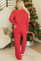 🎄Hot Sale JOLLY Corded Long Sleeve Top and Pockets Pants Set