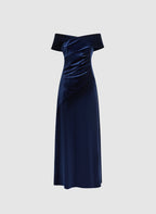 Off-The-Shoulder Velvet Dress