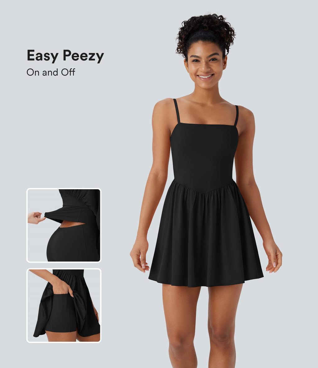 BreezefulTM 2-in-1 Quick Dry Mini Yoga Active Dress with Pockets-Easy Peezy Edition