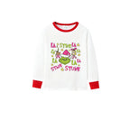 Family Christmas White Pajamas Set With Colorful Xmas Pattern Design