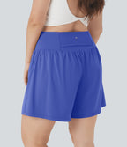 SoftlyZeroTM Airy Super High Waisted 2-in-1 Cool Touch Yoga Plus Size Shorts 7" with Pockets