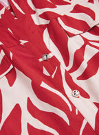 Leaf Print Linen-Blend Dress