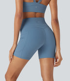 UltraSculptTM High Waisted Yoga Biker Shorts 5'' with Pockets