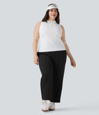 High Waisted Pockets Straight Leg Quick Dry Golf Plus Size Pants-Golf Tee-UPF40+