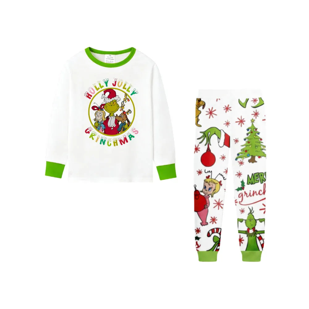 Holiday Family Christmas Pajamas Set With Cute Christmas Pattern Print