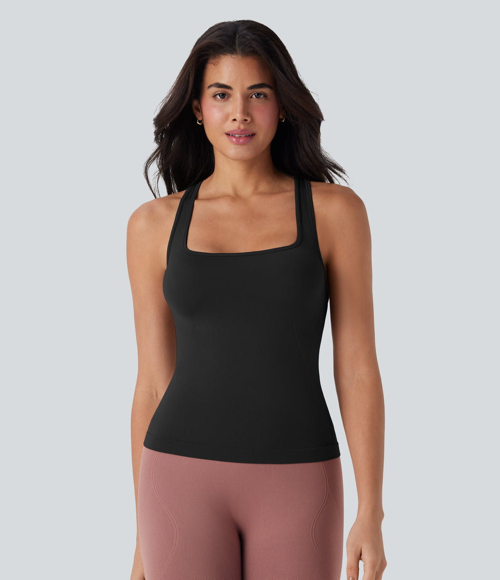Backelss Racerback Cut Out Yoga Tank Top