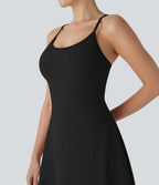 SpeedWaveTM Racerback Cut Out 2 Piece Mini Quick Dry Hiking Active Slip Dress with Pockets